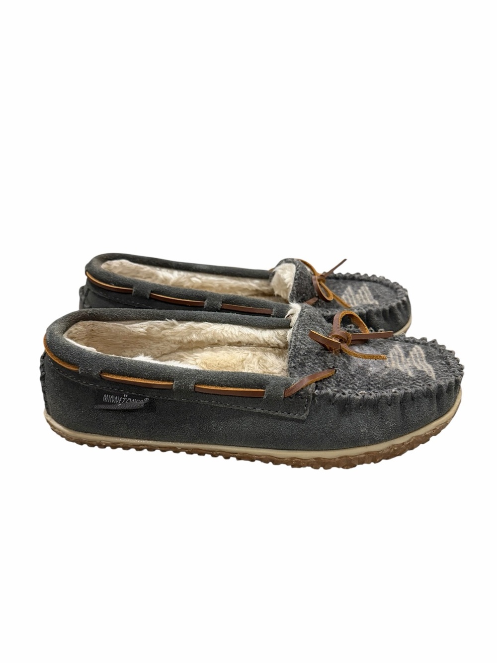 Minnetonka Women's 7 Tilia‎ Gray Slipper Shoe S3